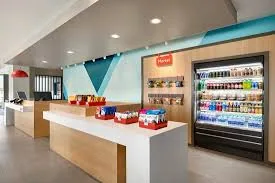 Front desk and grab-and-go market. Avid Hotel, Staunton, VA