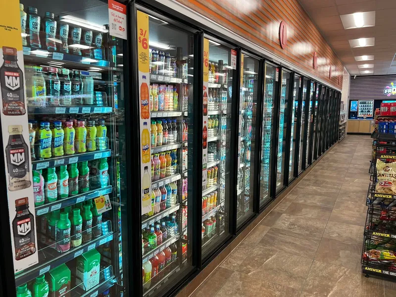 Cooler run and beverage aisle. Circle K, Radford, VA