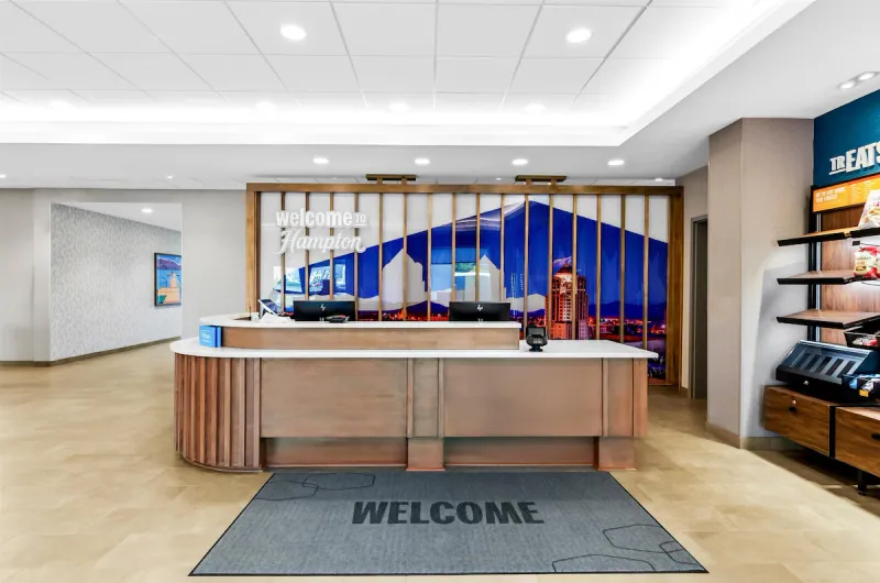 Front desk and welcome area. Hampton Inn, Daleville, VA