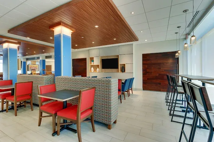 Dining area and high-top seating. Holiday Inn Express, Roanoke, VA