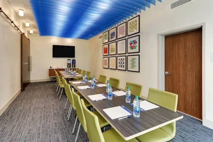 Boardroom-style meeting space. Holiday Inn Express, Roanoke, VA