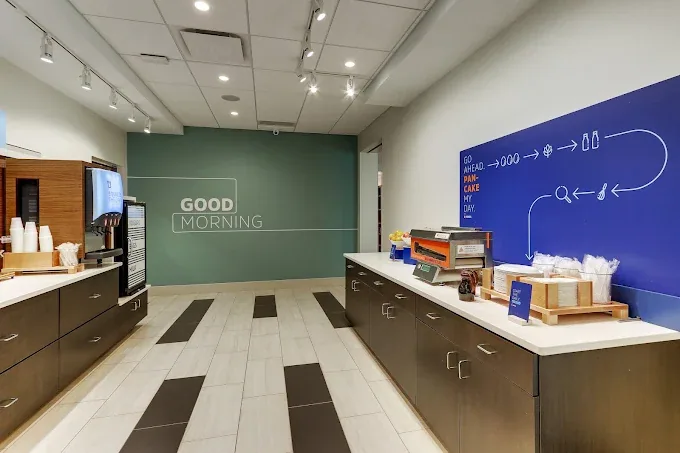 Breakfast service counter. Holiday Inn Express, Roanoke, VA