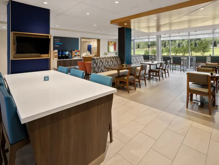 Lobby and dining area. Holiday Inn Express & Suites, Waynesboro, VA
