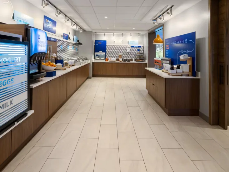 Breakfast service counter. Holiday Inn Express & Suites, Waynesboro, VA