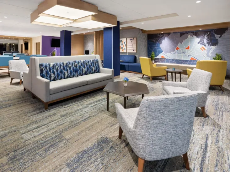 Lobby lounge seating. Holiday Inn Express & Suites, Waynesboro, VA