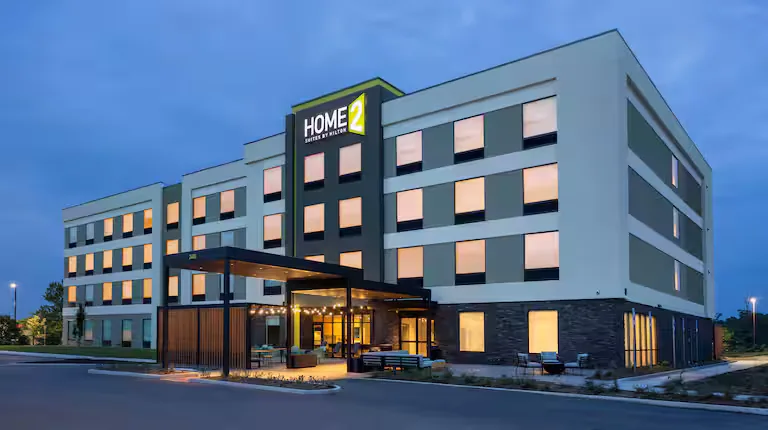 Exterior at night. Home2 Suites by Hilton, Winchester, VA