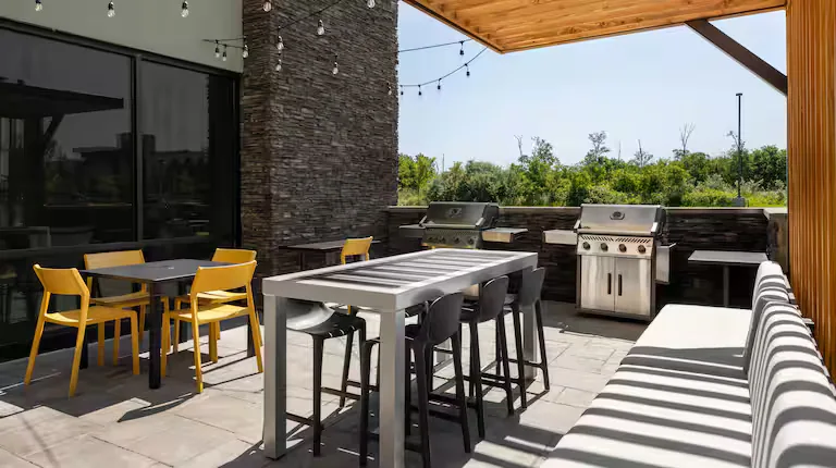 Outdoor grilling patio. Home2 Suites by Hilton, Winchester, VA