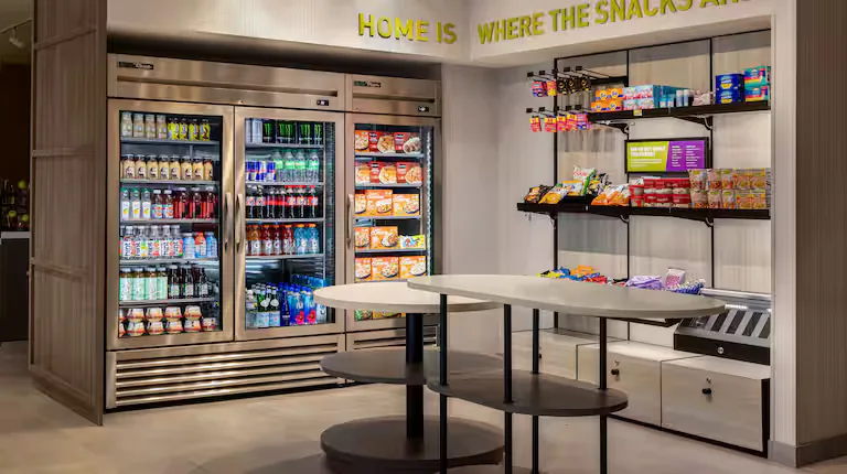 Market coolers and snack wall. Home2 Suites by Hilton, Winchester, VA