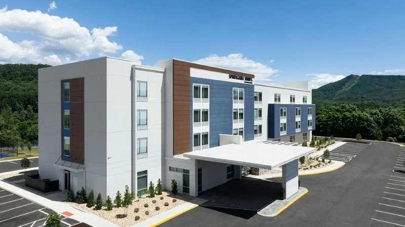 Exterior with the Blue Ridge behind. SpringHill Suites by Marriott, Roanoke, VA