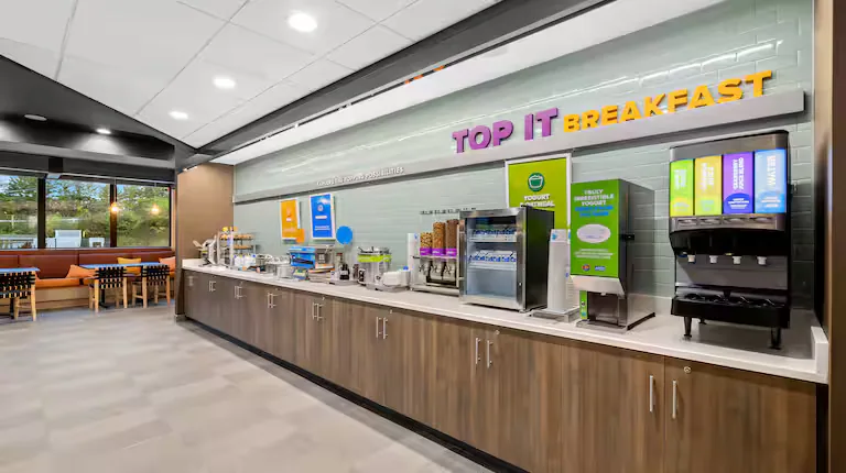Breakfast service counter. Tru by Hilton, Lexington, VA