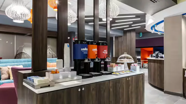 Coffee and market counter. Tru by Hilton, Lynchburg, VA