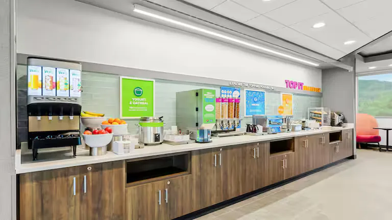 Breakfast service counter. Tru by Hilton, Princeton, WV
